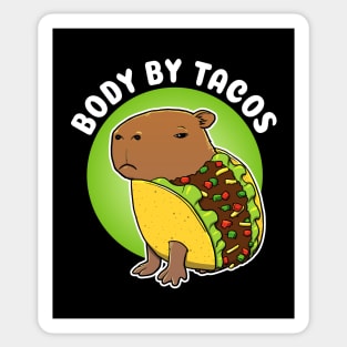 Body by tacos Cartoon Capybara Taco Sticker